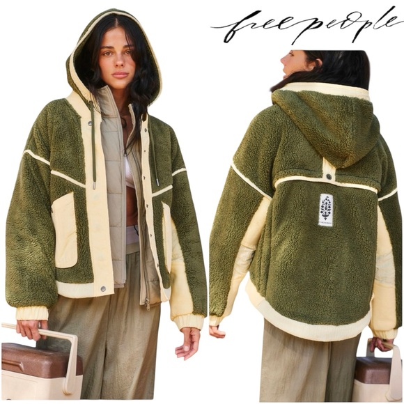 FP Movement by Free People Jackets & Blazers - NWT Free People x FP Movement Trail Bender Fleece Hooded Jacket in Seagrass